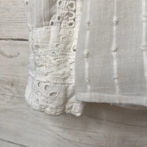 Sundance Top Womens Size Large White Marion Eyelet Button Down 100% Cotton - Picture 7 of 16